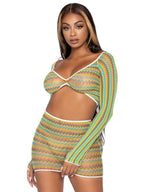 2 Pc Zig Zag Net Gauntlet Slee - O/S / Green