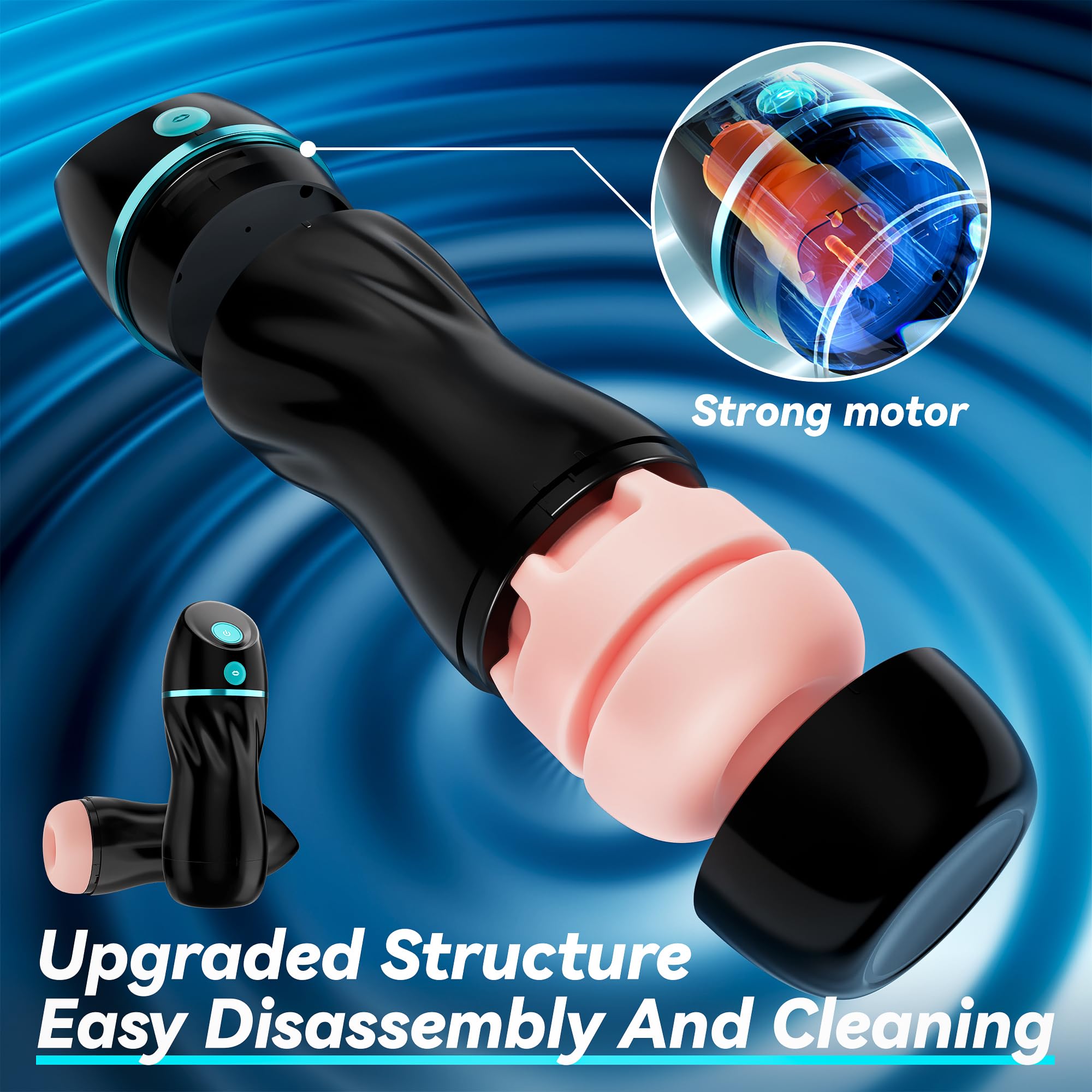 Automatic Sucking Male Masturbators with APP Control - EINSEO Upgraded 7 Vibration & Suction Hands Free Male Stroker with 3D Rea