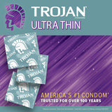 Trojan Condom Sensitivity Ultra Thin Spermicidal, 12 Count