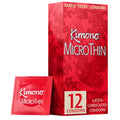 Kimono MicroThin Condoms Pack of 12 - Premium Lubricated Natural Latex, Thinnest, Vegan-Friendly, No Latex Odor - Thin, Strong, 