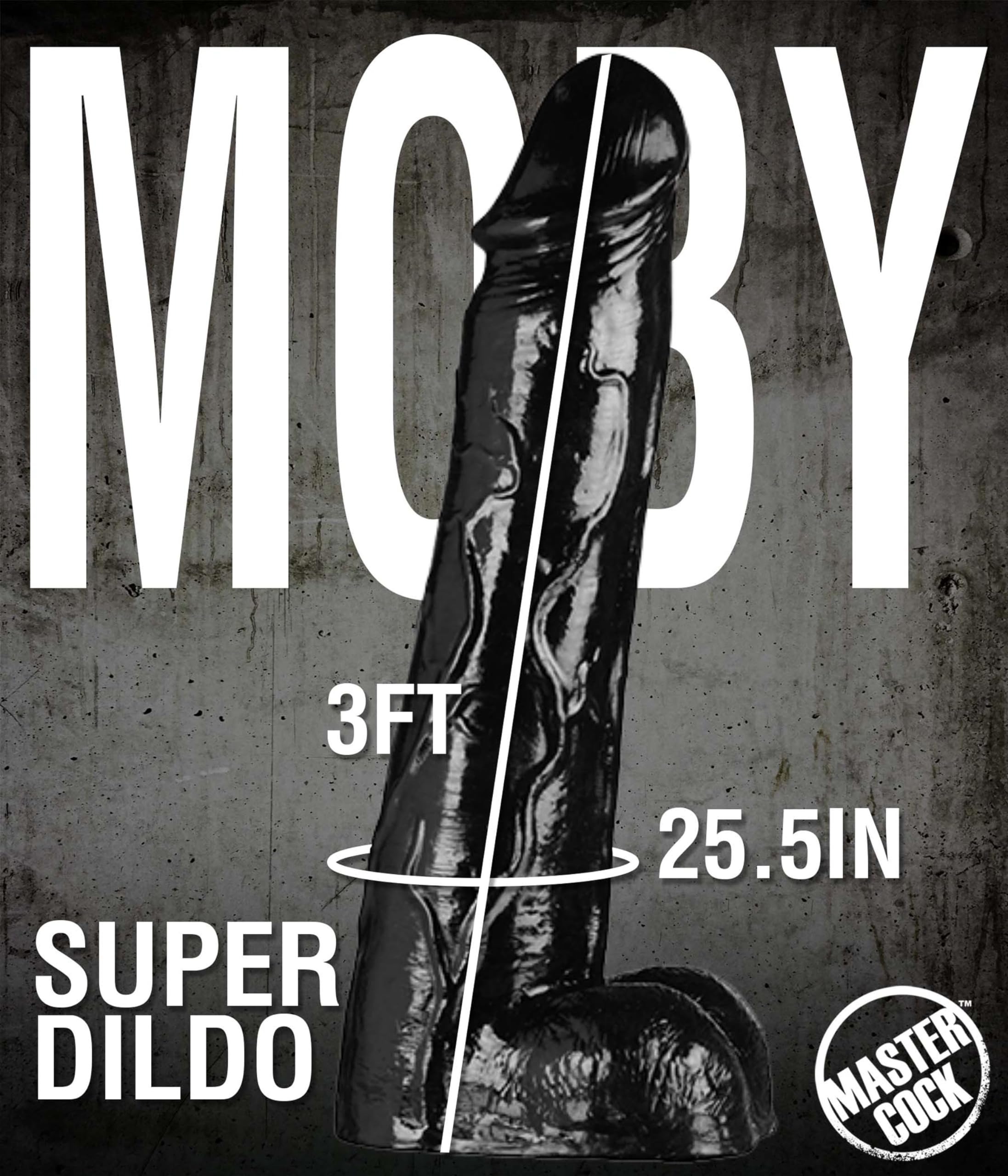 Moby Huge 3 Foot Tall Super Dildo - Black [Drop Ship Only]