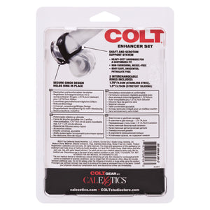 Calexotics Colt Enhancer Set - Silicone Male Enhancement Ring With Support Band - Sex Toys For Men - Black