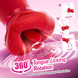 Vibrator Adult Sex Toys for Women - Sovokn 5IN1 Mouth Sucking Vibrator Rose Sex Toy, 10 Tongue Licking, 3 Auto & 1 Manual Suckin