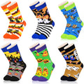 Dsia Zamur 6 Pack Halloween Socks for Kids Boys Girls + Gift Box, Novelty Crazy Pumpkin Cat Owl Witch Castle Ghosts Calf Crew So