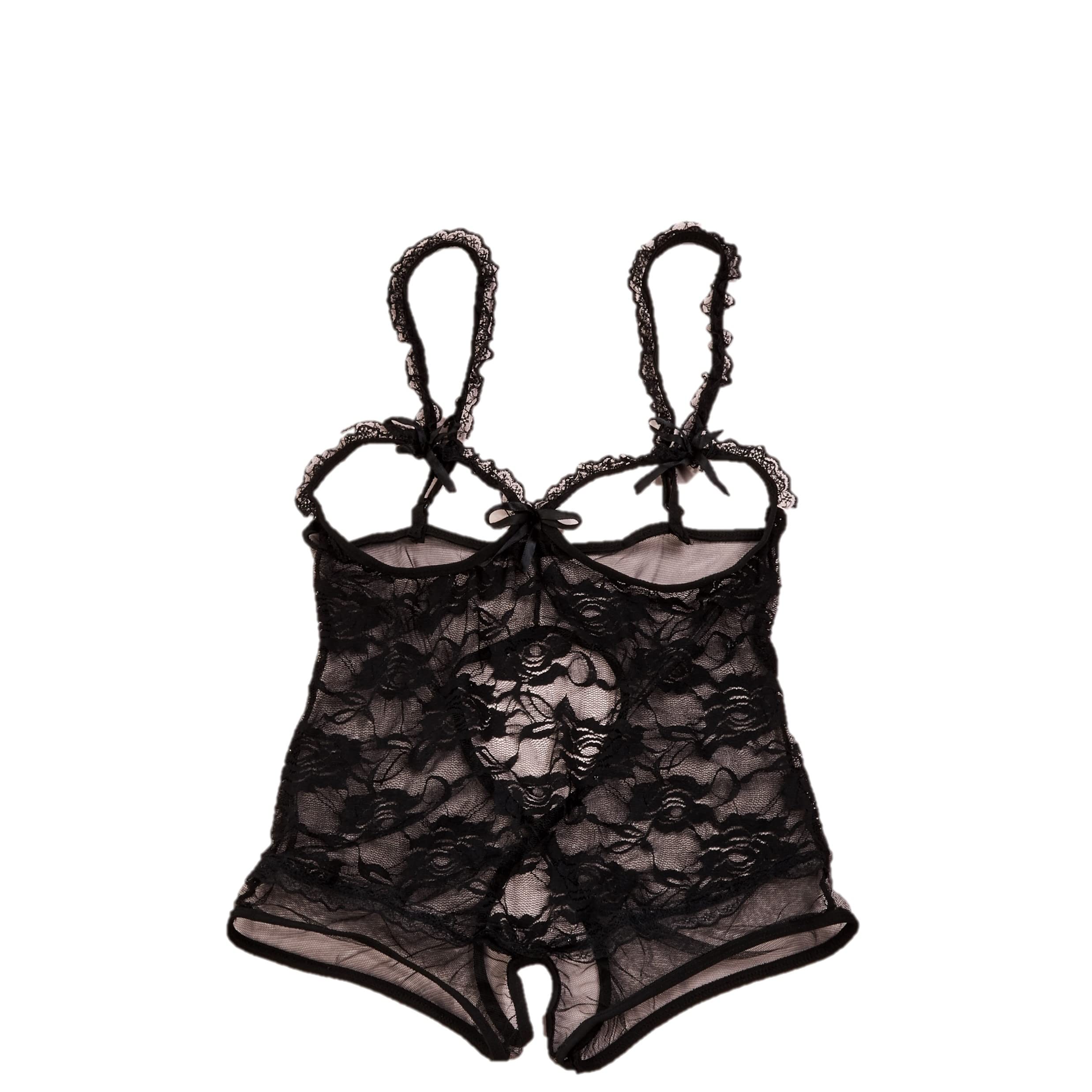 Penthouse Turned On Cup Less Playsuit Teddy-Black M/L-Boxed