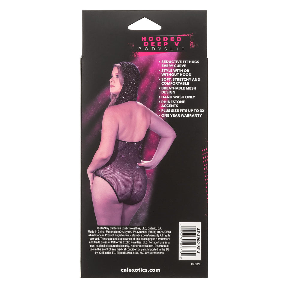 Radiance Plus Size Hooded Deep V Body Suit