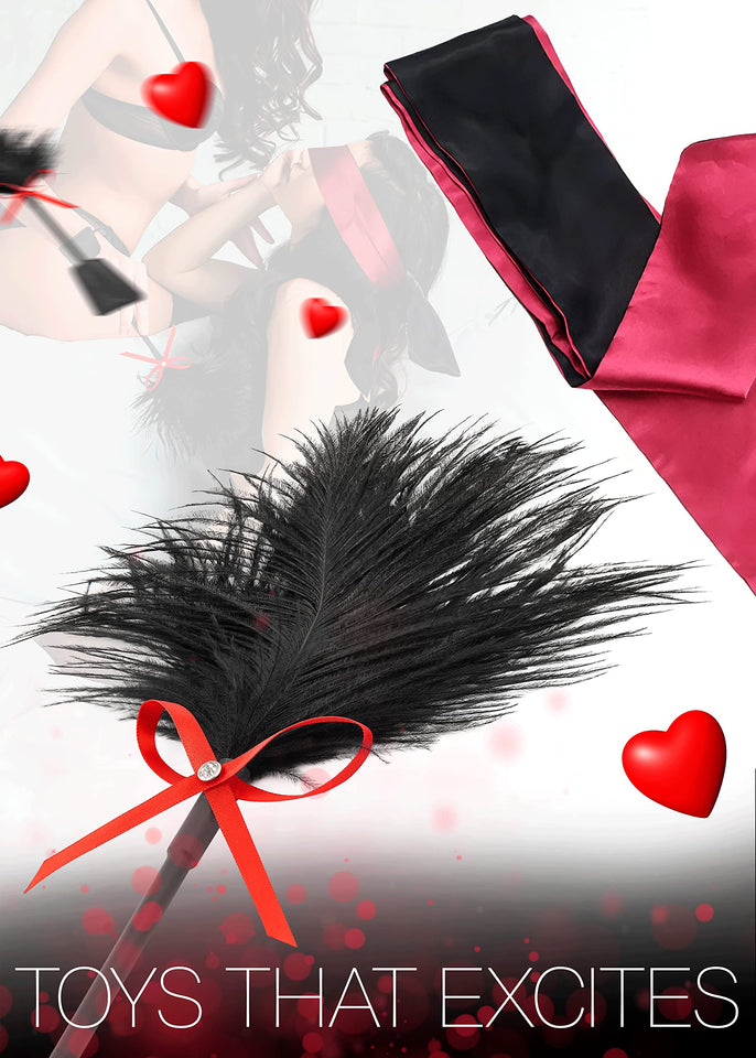 Sex Tickler for Adult Sex Play Spanking Ticklers Adults Bedroom Feather Whips for Play Blindfold BDSM Kit Fetish Toys Blindfold