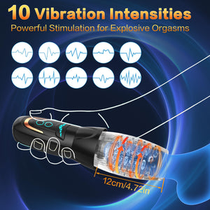 Automatic Male Masturbator Sex Toy with 10 Vibration, 8 Thrusting & Rotating Patterns, Male Sex Toys for Men, Penis Pump Male St