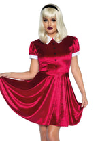 2 Pc Spellbinding Witch, Features Velvet Dress With Button Accents And Headband.