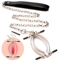 Master Series Pussy Tugger Adjustable Labia Clamps Heavy Duty with Leash for Women Men & Couples, BDSM Bondage Restraint & Sex A