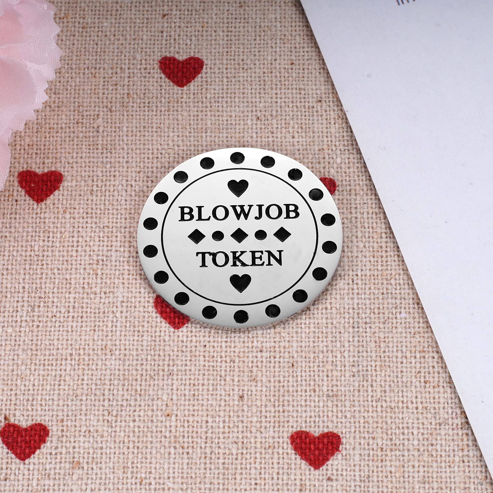 Naughty Valentine 's Day Tokens - Blowjob Token - Blow Job Coin - Funny Gift for Husband or Boyfriend - Sex Gifts for Men