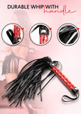 MILOPEDOX Black Flogger Whip 18'' Adult Spanking Paddle 12'' - BDSM Sex Set - Flogger Spanking Sex Soft - Sex Paddles for Spanki