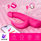 Thrusting Dildo Vibrator Adult Sex Toys for Women - 5IN1 App Control Adult Toys with 5 Thrust Dildos & Flapping Bunny & One-Clic