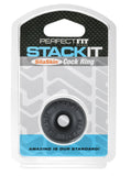 Perfectfit Brand Stackit Cock Ring, Stackable, Silaskin(Tm), Stretchy, Comfortable, Snug Fit, Black