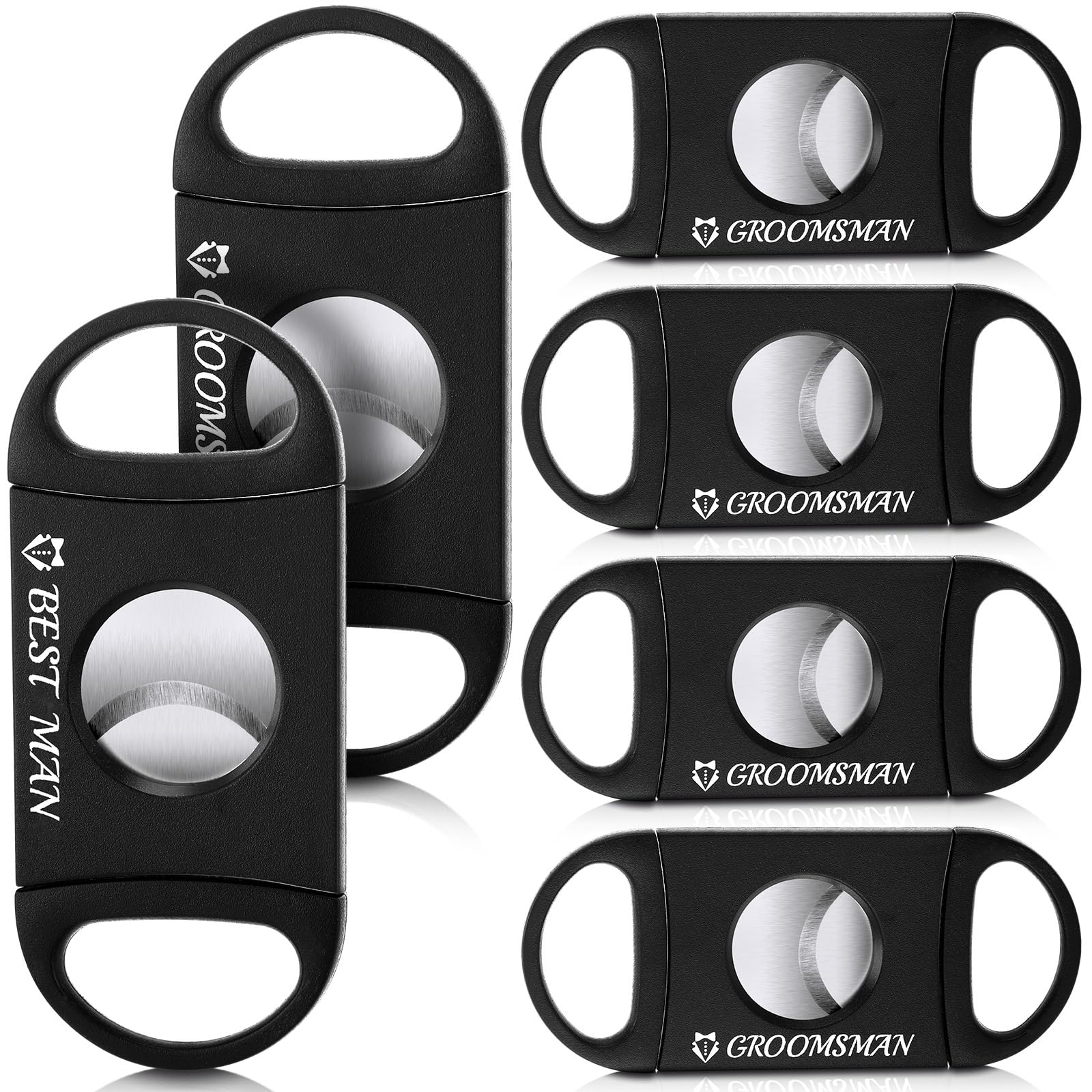 Lasnten 6 Pcs Groomsmen Wedding Gift for Best Man Groomsman, Stainless Steel Cutter for Best Groomsmen Gift Wedding Favors(5 Gro