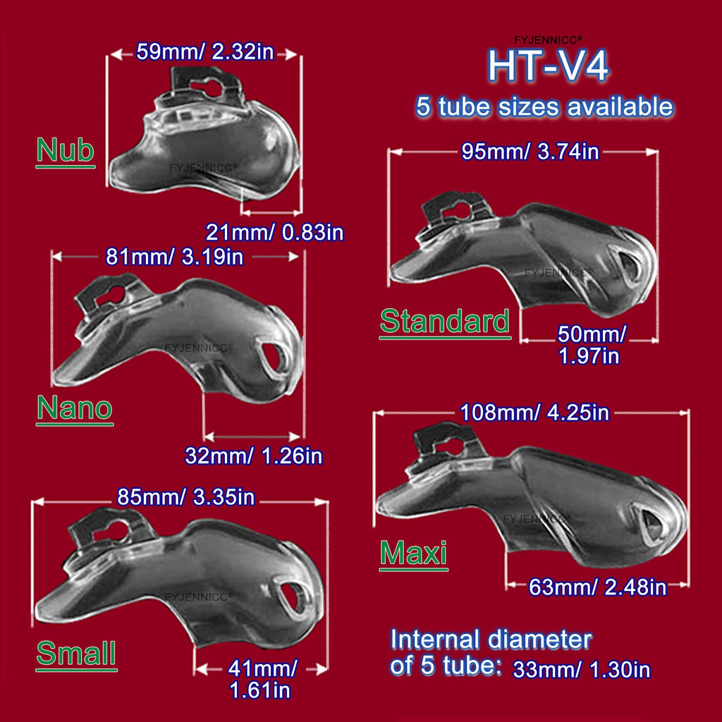 FYJENNICC HT-V4 Chastity Cage for Men | 5 Adjustable Wide Rings & 6 Colors | Beginner-Friendly | Adult Sex Toy with Sizing Guide