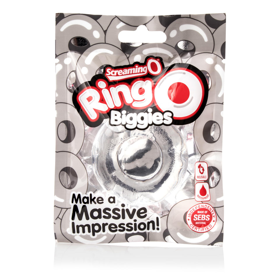 Screaming O Ringo Biggies, Clear - Iconic Award Winning Cock Ring, Disposable Cock Ring - Penis Ring, Increase Pleasure - Couple