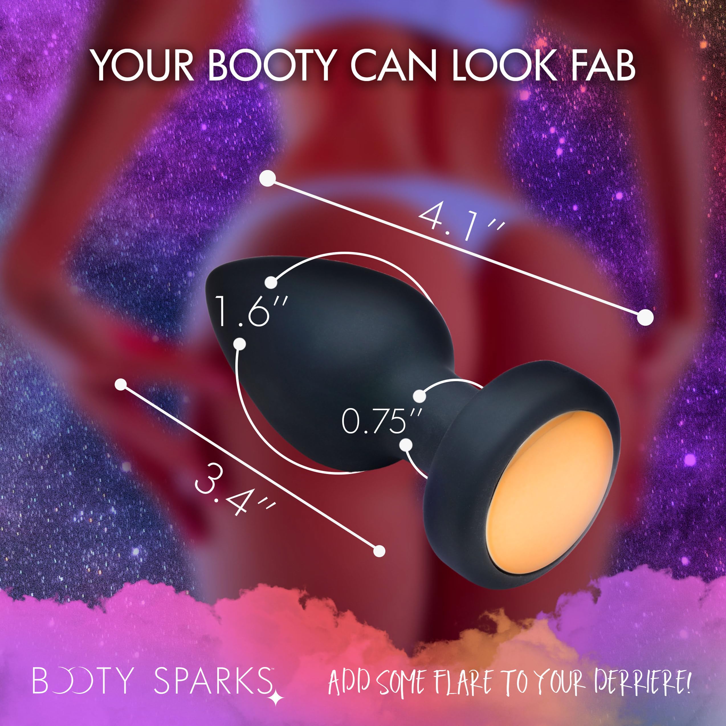 7X Light Up Rechargeable Anal Plug - Medium Black