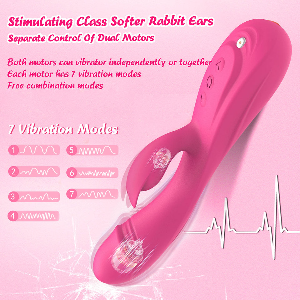 Rabbit G Spot Vibrator Sex Toys, 7 * 7 Vibrating Modes 8.4 ' ' Couple Realistic Vibrators Anal Dildo Wand Adult Toys, Adult Sex