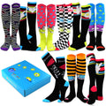 Fun Halloween Monster Skull Knee High Novelty Socks for Women 9-Pairs Gift Box (Halloween)