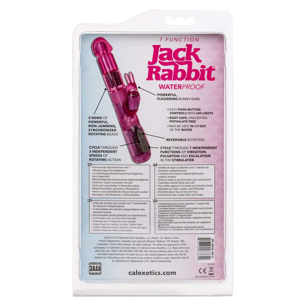 Calexotics 7-Function Jack Rabbit Vibrator With Rotating Shaft - Waterproof Vibe Sex Toys For Couples - Adult Hands Free G Spot