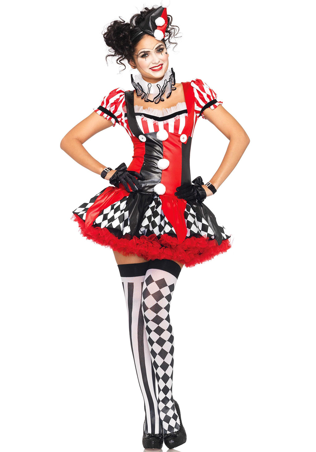 3Pc.Harlequin Clown,Suspender