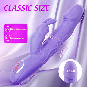 FIDECH Womens Sex Toys Vibrator, Realistic Textured G Spot Anal Vibrators Rabbit Dildo, Lavender Female Vibradores with Dual Mot