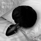 Tailz Fluffy Bunny Tail Sili Plug Blk