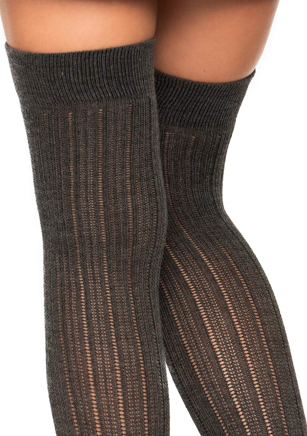 Leg Avenue Spandex Rib Knit Over The Knee Heather Gr Color