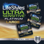 Lifestyles Ultra Sensitive Platinum Large Latex Condom