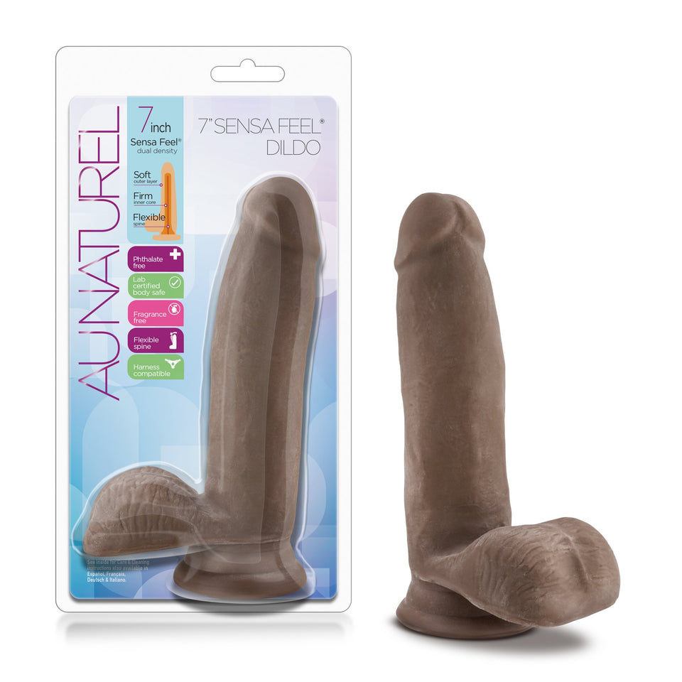 Au Naturel 7 Dildo W/Balls Chocolate ''