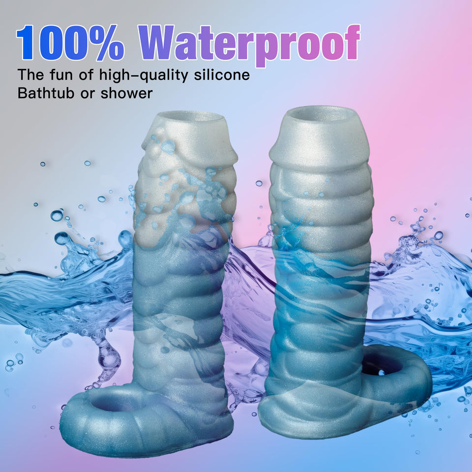 HanDuo 5.7'''' Dragon Penis Sleeve Girth Enhancer for Men, Reusable Silicon Dildo Sleeve,Cock Extender Sleeves Realistic, Penis