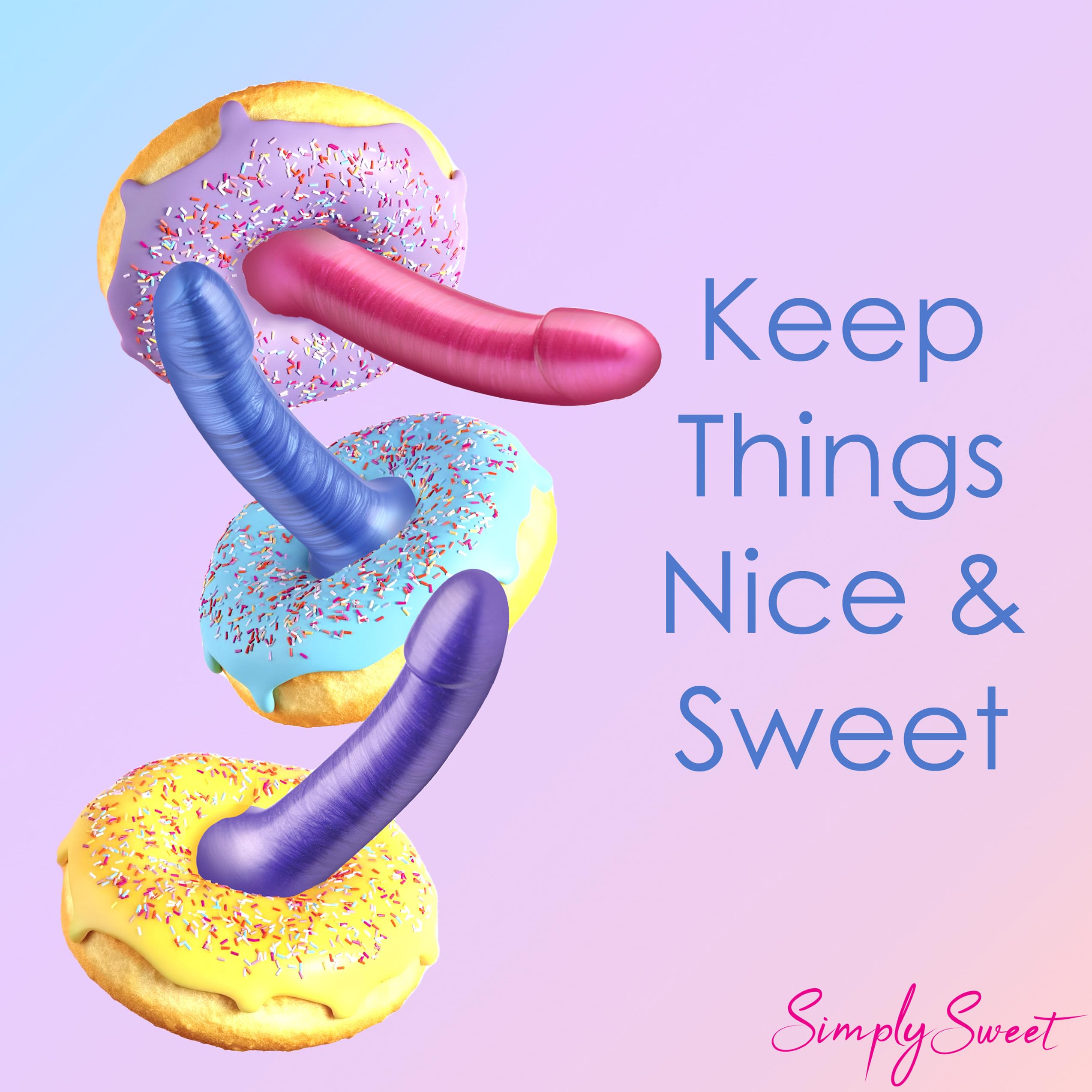 Simply Sweet 7 In Metallic Silicone Dildo Blue