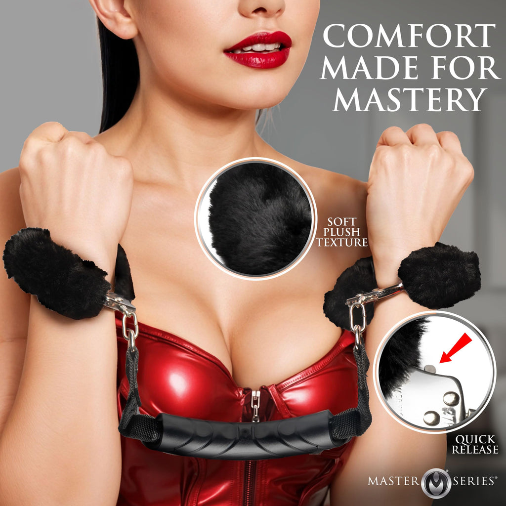 Master Series Furry Handcuffs w/ Handle
