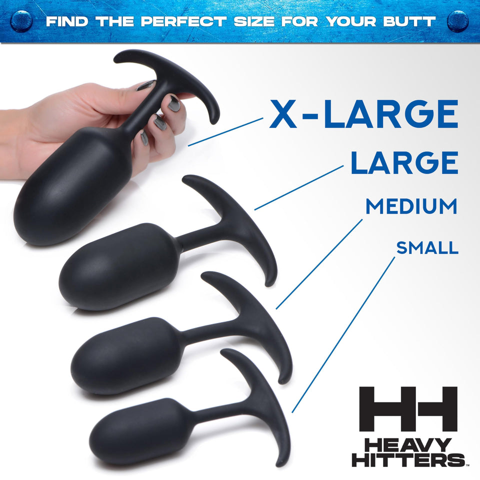 Premium Silicone Weighted Anal Plug - Small Black