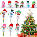 Poen 12 Pcs Felt Snowman Candy Cane Covers Christmas Huggers with Hat & Scarf Cute Snowman Candy Cane Holders for Christmas Part