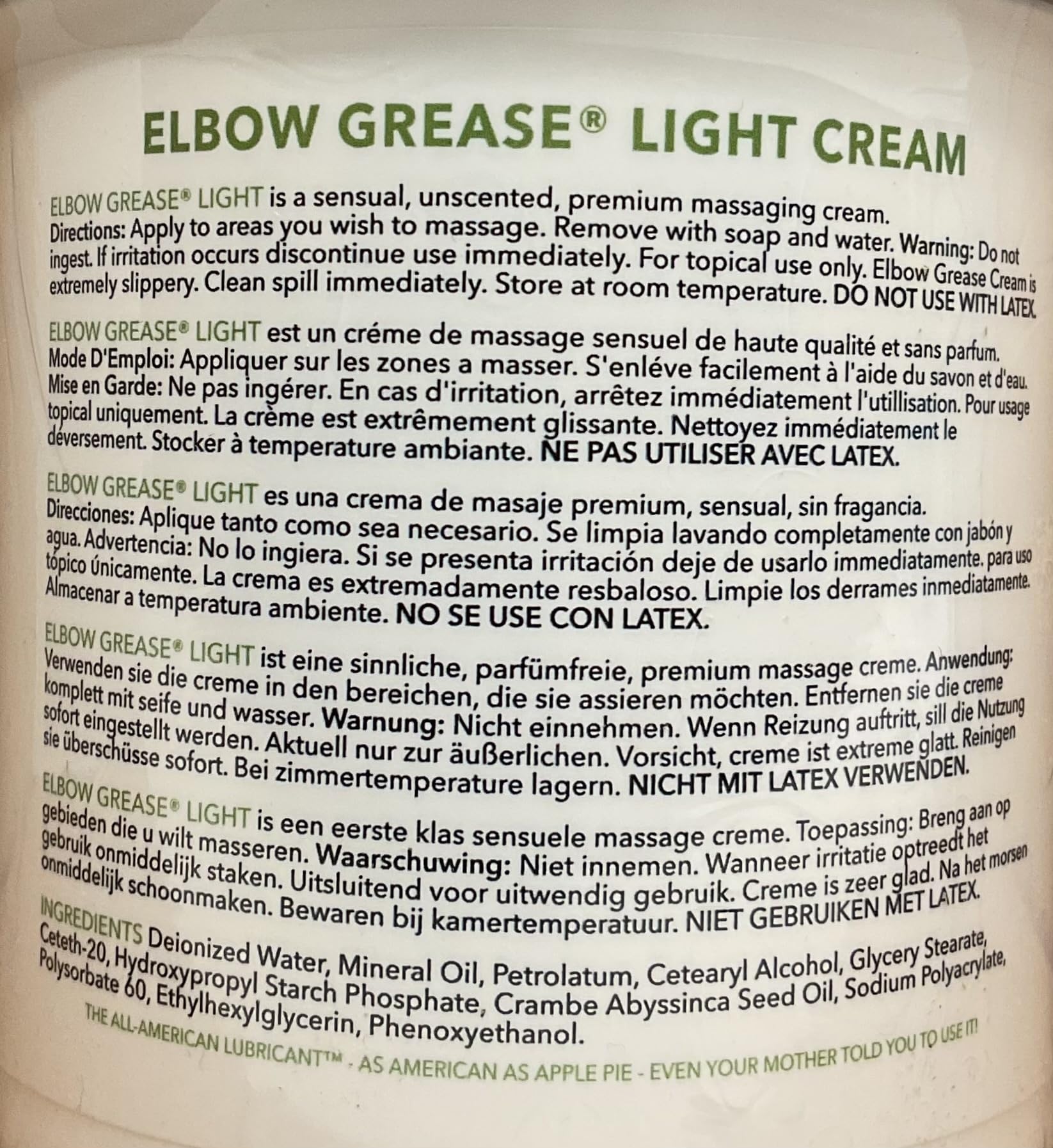 Elbow Grease Light Cream 15Oz Jar