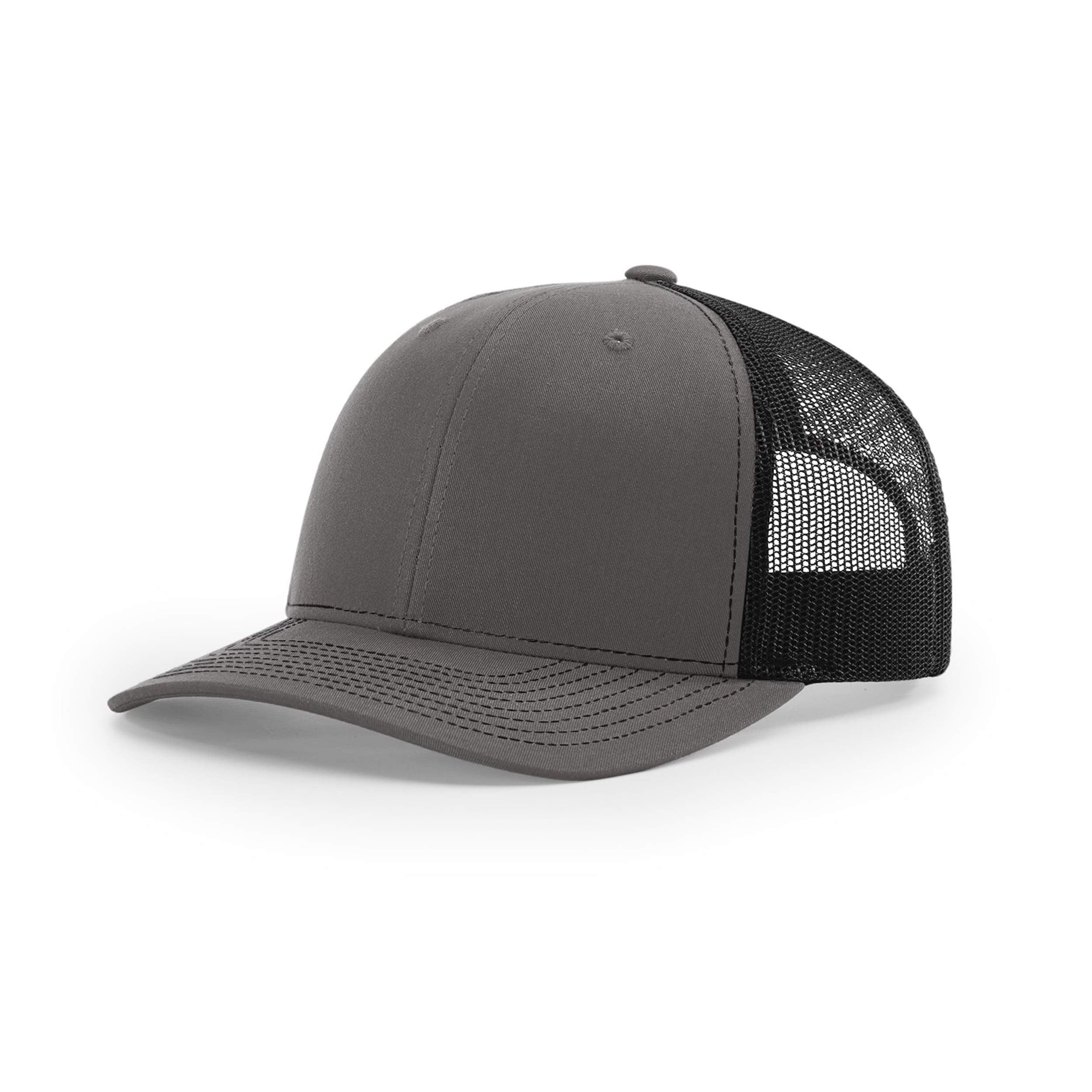Richardson Unisex 112 Trucker Adjustable Snapback Baseball cap, Split charcoalBlack, One Size Fits Most
