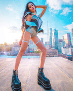 Leg Avenue Space Cadet, Features Iridesce Silver Color