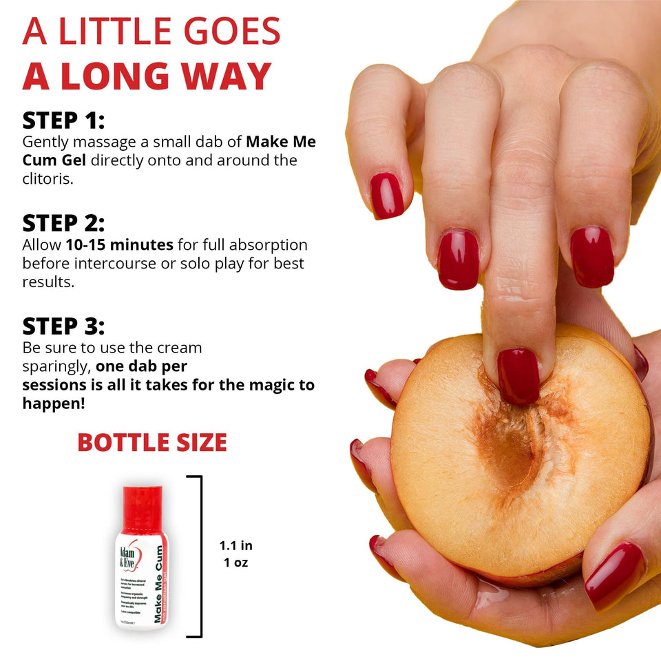 Adam & Eve Make Me Cum Water Based Clitoral Sensitizer Clear Gel - Personal Sexual Lubricant for Women - Increases Sensitivity for Stronger Orgasm - Lube for Sex and Masturbation - Clear 1 oz.