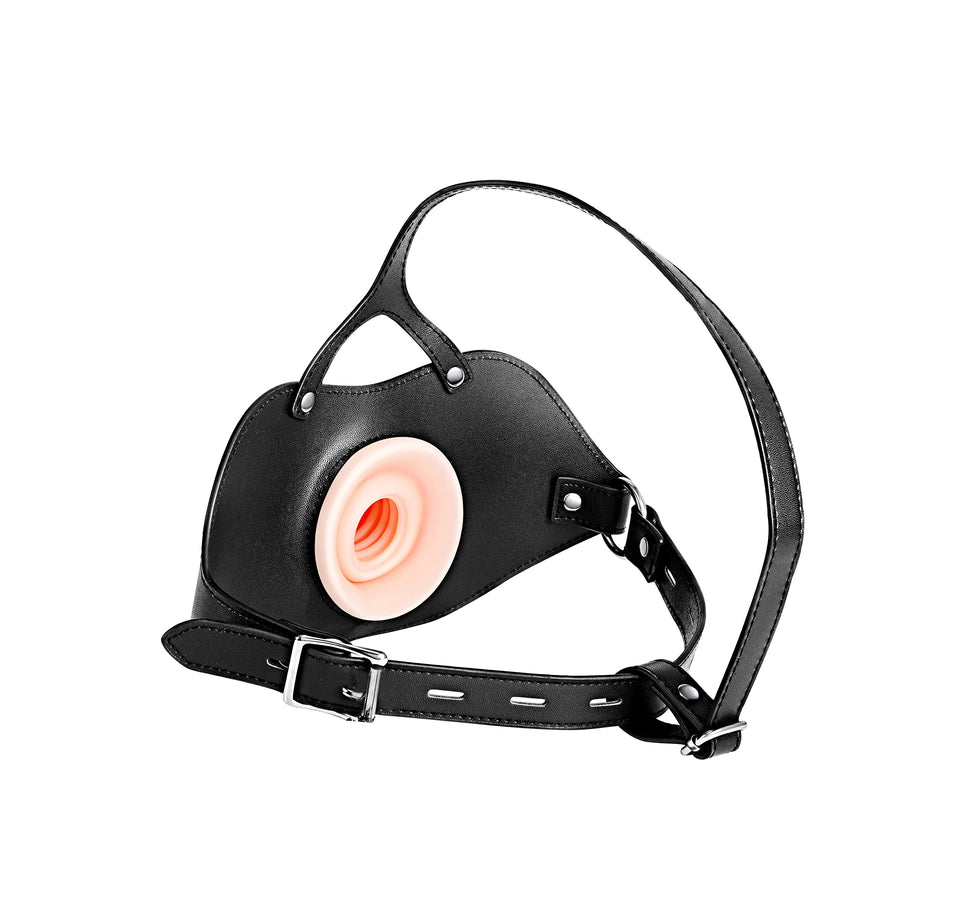 BELSIANG Oral Sex Mouth Gag,Large Model PU Leather Locked Mouth Gags Muzzles (Black, Large)