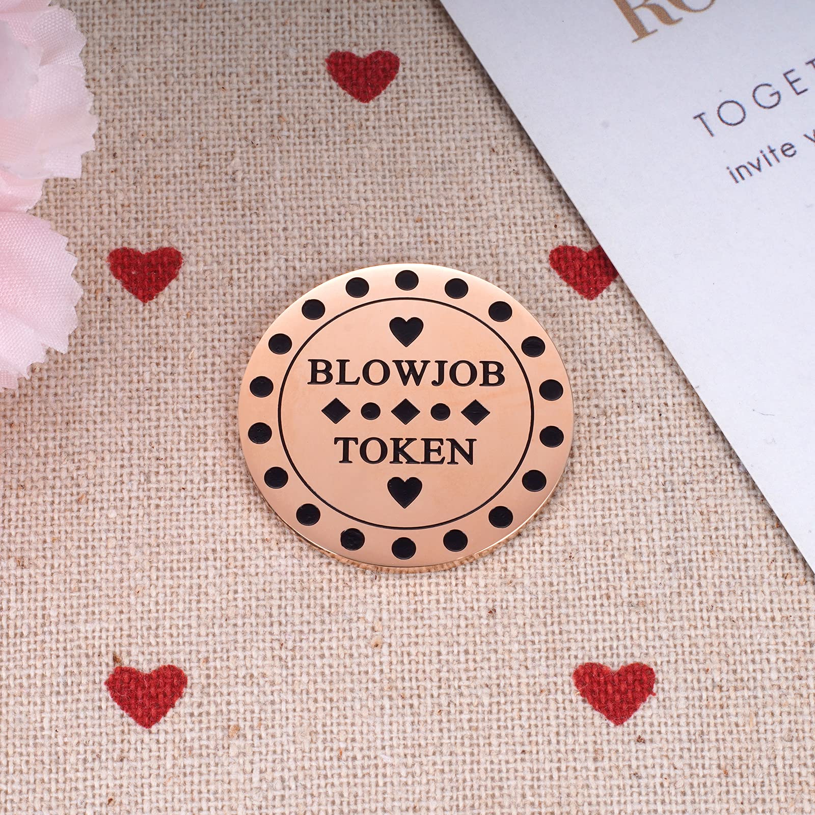 Naughty Valentine 's Day Tokens - Blowjob Token - Blow Job Coin - Sex Gifts for Men - Funny Gift for Husband or Boyfriend