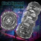 Male Masturbator Sex Toys - Transparent Pocket Pussy Stroker, TPE Male Masturbation Sleeve with 3D Textured, Penis Training Blow