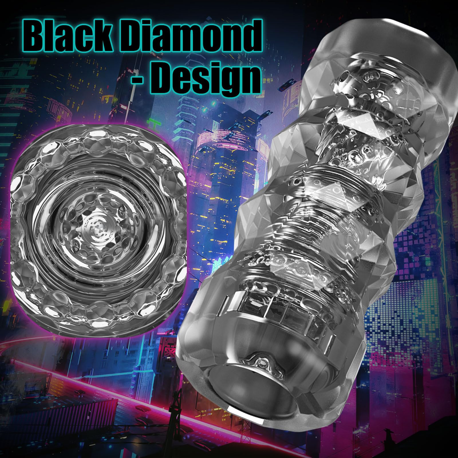 Male Masturbator Sex Toys - Transparent Pocket Pussy Stroker, TPE Male Masturbation Sleeve with 3D Textured, Penis Training Blow