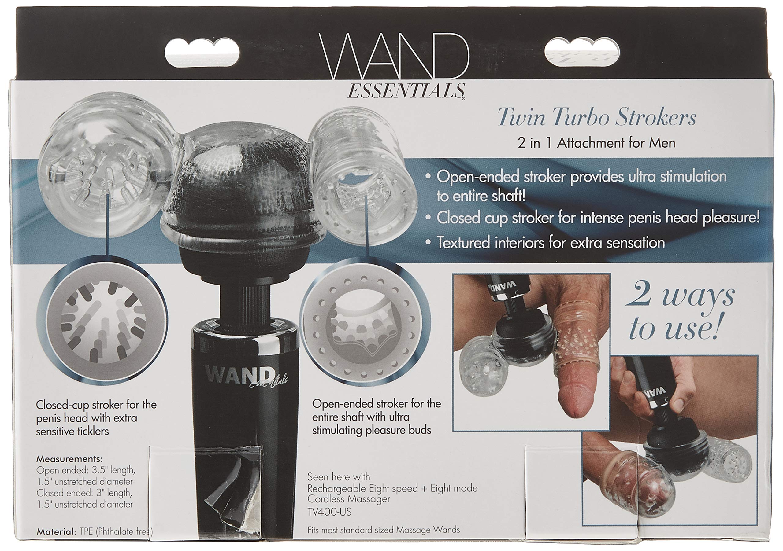 Wand Essentials Twin Turbo Strokers 2 In 1 Attachment
