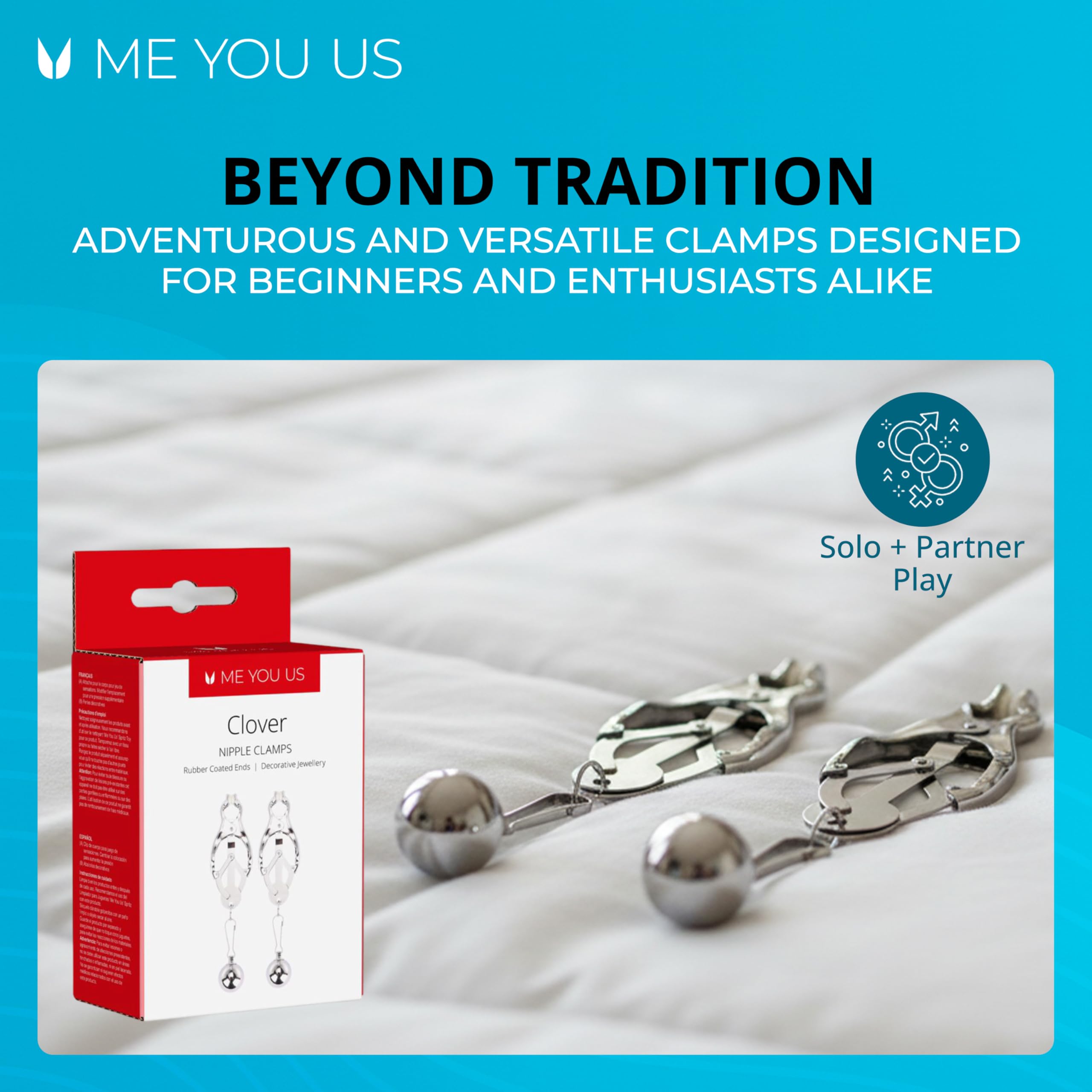 Me You Us Clover Nipple Clamp Silver