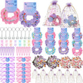 Hoteam 184 Pcs Kpop Theme Party Supplies Popular Singer Favors Friendship Bead Bracelets Velvet Hair Scrunchies Disco Keychain H