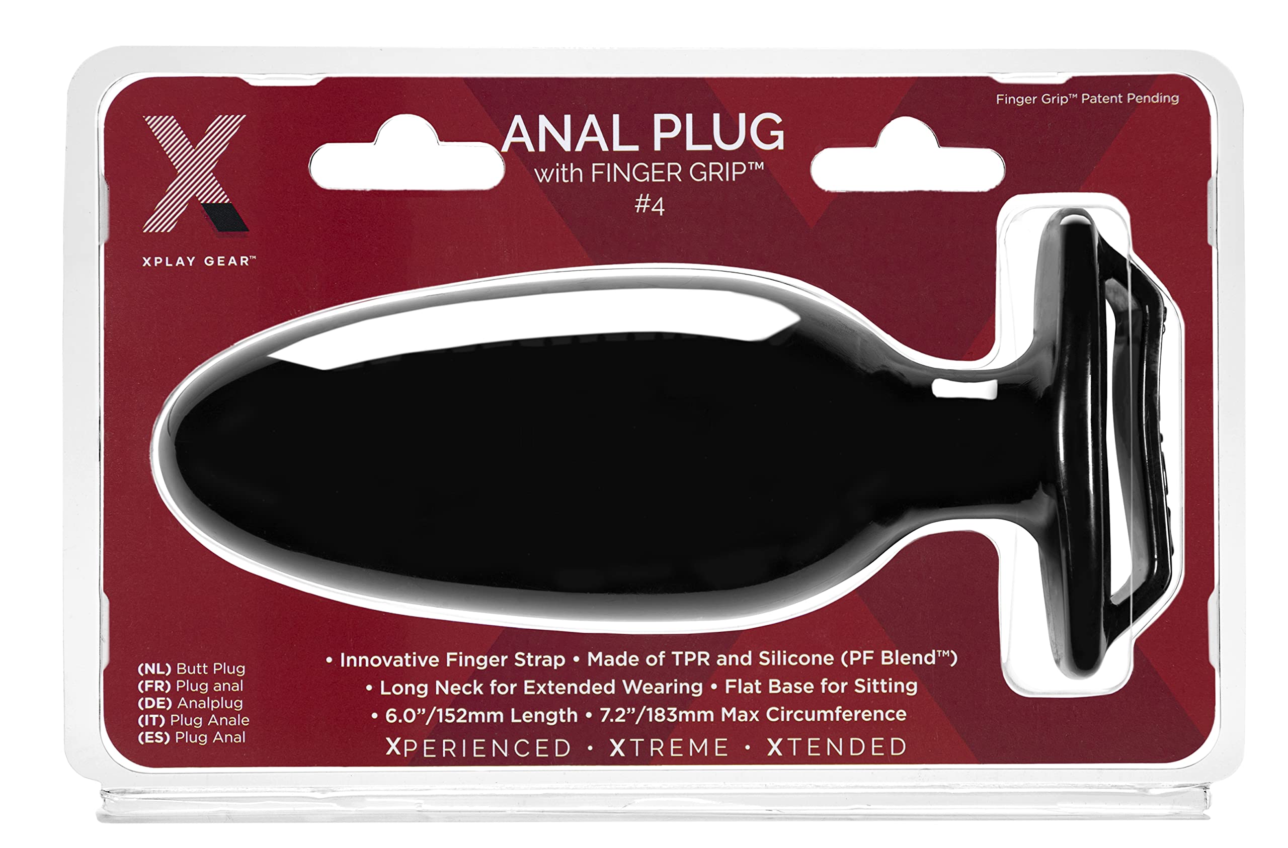 (Wd) Xplay Finger Grip Plug #4 6.25In Insertable X 8.5 Circum