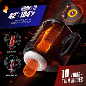 Lumodia Male Masturbator, 3 in 1 Male Sex Toys for Men with 10 Vibrating & 6 Rubbing Patterns, Adult Toys with 2 Heating Levels,