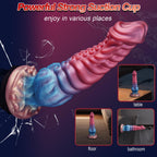 9.7in Huge Fantasy Monster Tentacle Dildo, Large Dragon Horse Thick Anal Knot Giant Big Dog Alien Silicone Knotted Dildo with Su